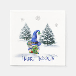Blauwe kerstboom met boom servet