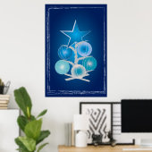 Blauwe kerstboom poster (Thuiskantoor)