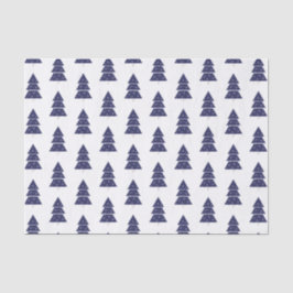 Blauwe kerstboom voor de zee met sneeuwvlokken tissuepapier