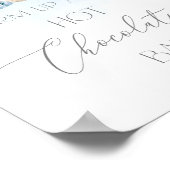 Blauwe kerstboom warme chocoladereep poster (Hoek)