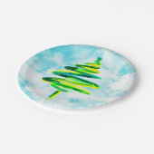 Blauwe kerstboom waterverf Bord papier (Gekanteld)