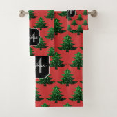 Blauwe kerstboomgaarden bad handdoek (Insitu)