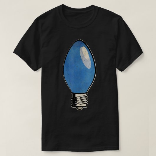  blauwe kerstboomlamp t-shirt (Design voorkant)