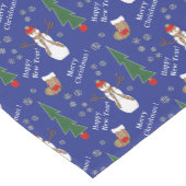 Blauwe kerstboomschilderkunst medium tafelloper (Hoek)