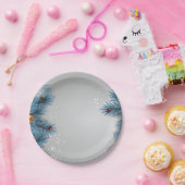 Blauwe kerstBorden Papieren Bordje (Feest)