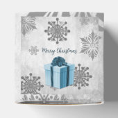 Blauwe kerstcadeaudoos bedankdoosjes (Bovenkant)