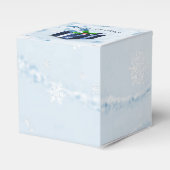 Blauwe kerstcadeaudoos bedankdoosjes (Voorkant Zijde)