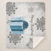 Blauwe kerstcadeaufeestdag Sherpa Blanket Sherpa Deken (Voorkant)