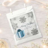 Blauwe kerstcadeautas bedankzakje (Geknipt)