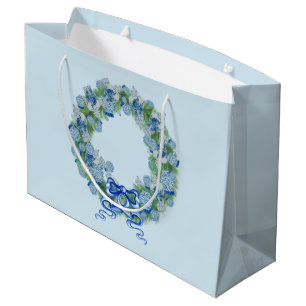 Blauwe kerstChinoiserie Wreath Groot Cadeauzakje