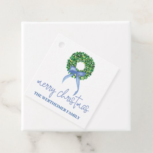 Blauwe kerstfeestdag Labels (In situ)