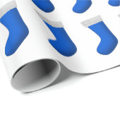 Blauwe kerstgerechten cadeaupapier (Rol Hoek)