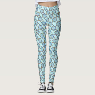Blauwe kersthanukkah Holiday Snowflake Cookies Leggings