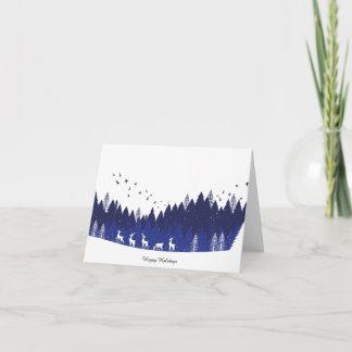Blauwe kerstkaart bedankkaart