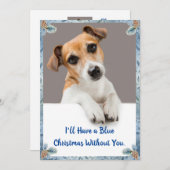 Blauwe kerstkaart Jack Russell Holiday Card (Voorkant / Achterkant)