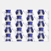 Blauwe kerstkaarten inpakpapier vel (Voorkant 2)