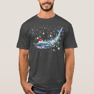 Blauwe kerstkleuren met blauwe witte tinten t-shirt