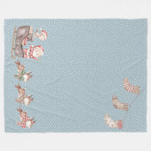 Blauwe Kerstman in de Sleigh Fleece Deken (Voorkant (Horizontaal))