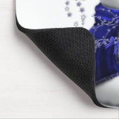 Blauwe kerstman muismat (Hoek)