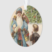 blauwe kerstman ornament (voorkant)