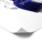 Blauwe kerstman poster (Hoek)