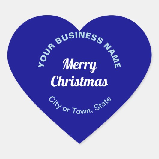 Blauwe kerstman-Sticker voor zakelijk hart Hart Sticker (Voorkant)