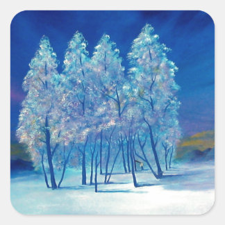 Blauwe Kerstmis #4 Vierkante Sticker