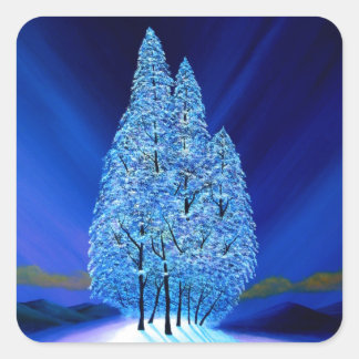 Blauwe Kerstmis #7 Vierkante Sticker