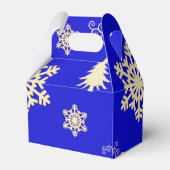Blauwe Kerstmis met Cream Snowflakes Bedankdoosjes (Voorkant Zijde)