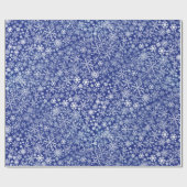 Blauwe Kerstmis Vijf - Snowstorm Cadeaupapier (Vlak)