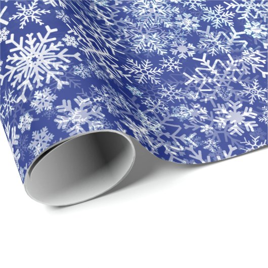Blauwe Kerstmis Vijf - Snowstorm Cadeaupapier (Rol Hoek)