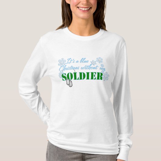 Blauwe Kerstmis zonder Soldaat T-shirt (Voorkant)