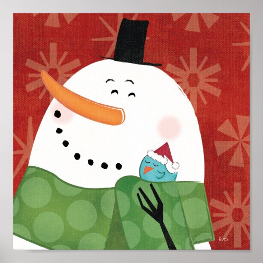 Blauwe kerstMok met donkere cacao Poster (Voorkant)