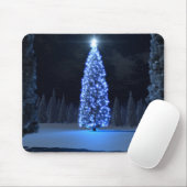 Blauwe kerstmousepad muismat (Met muis)