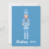 BLAUWE KERSTNOOTKRAKER FEESTVAKANTIE KAART (Achterkant)