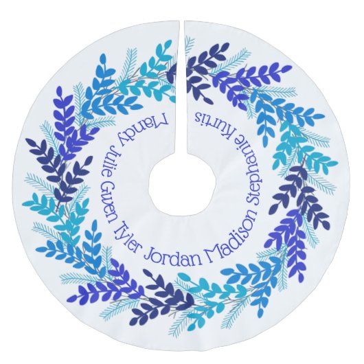 Blauwe kerstreuzennamen kerstboom rok (Voorkant)