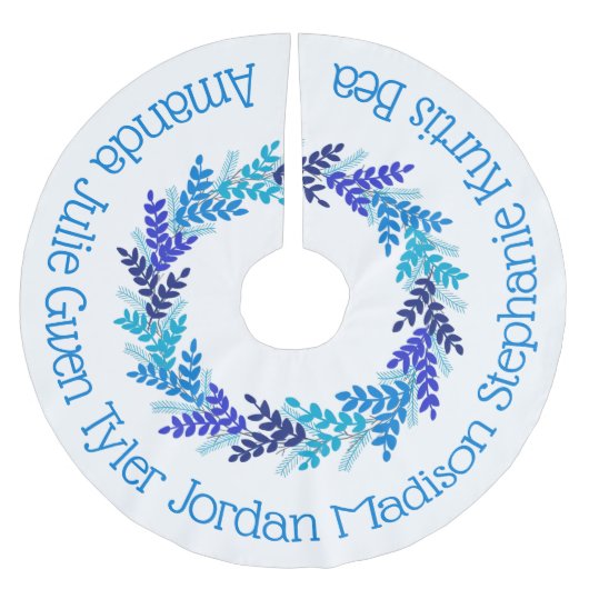 Blauwe kerstreuzennamen kerstboom rok (Voorkant)