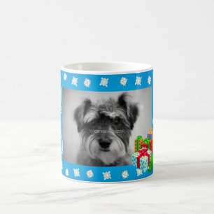 Blauwe kerstsneeuw Foto Lijst Koffiemok