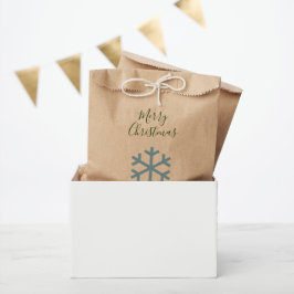 Blauwe kerstsnowflake Kraft Bedankzakje