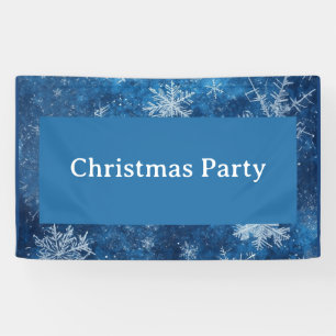 Blauwe kerstsnowflake spandoek
