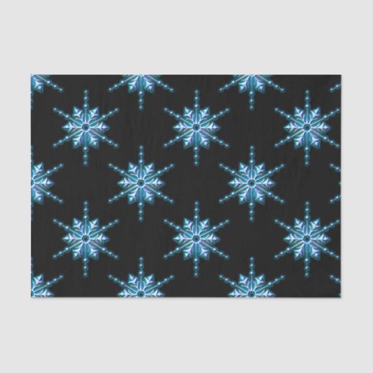 Blauwe kerstsnowflake tissuepapier (Voorkant)