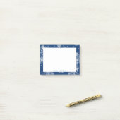 Blauwe kerstsnowflakes Aangepaste notities Post-it® Notes (Op bureau)