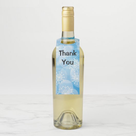 Blauwe kerstsnowflakes flessenhanger (Op fles)