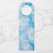 Blauwe kerstsnowflakes flessenhanger (Achterkant)