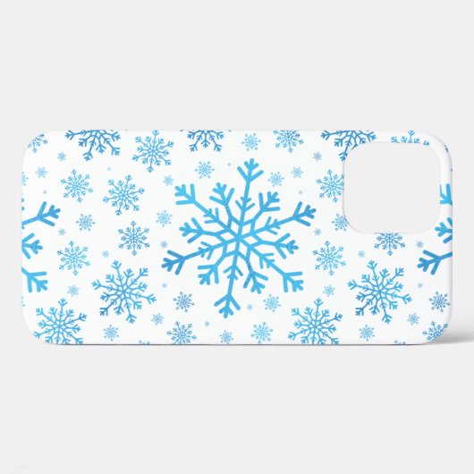 blauwe kerstsnowflakes op winterwit Case-Mate iPhone case (Achterkant (horizontaal))