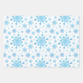  blauwe kerstsnowflakes op winterwit inpakpapier vel (Voorkant 2)