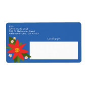 Blauwe Kerstster Zending Label (Voorkant)