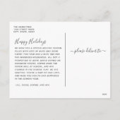 Blauwe kersttaart feestdagenkaart (Achterkant)