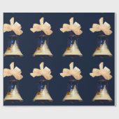 Blauwe kersttong cadeaupapier (Vlak)