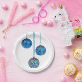 Blauwe kerstversiering 7-inch Bord (Feest)